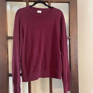 Club Monaco Maroon Lightweight Sweatshirt, Size Large